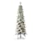 Glitzhome; 7.5ft. Pre-Lit Flocked Pencil Spruce Artificial Christmas Tree, Warm White LED Lights; Category:Shop All Christmas Trees; Image:2